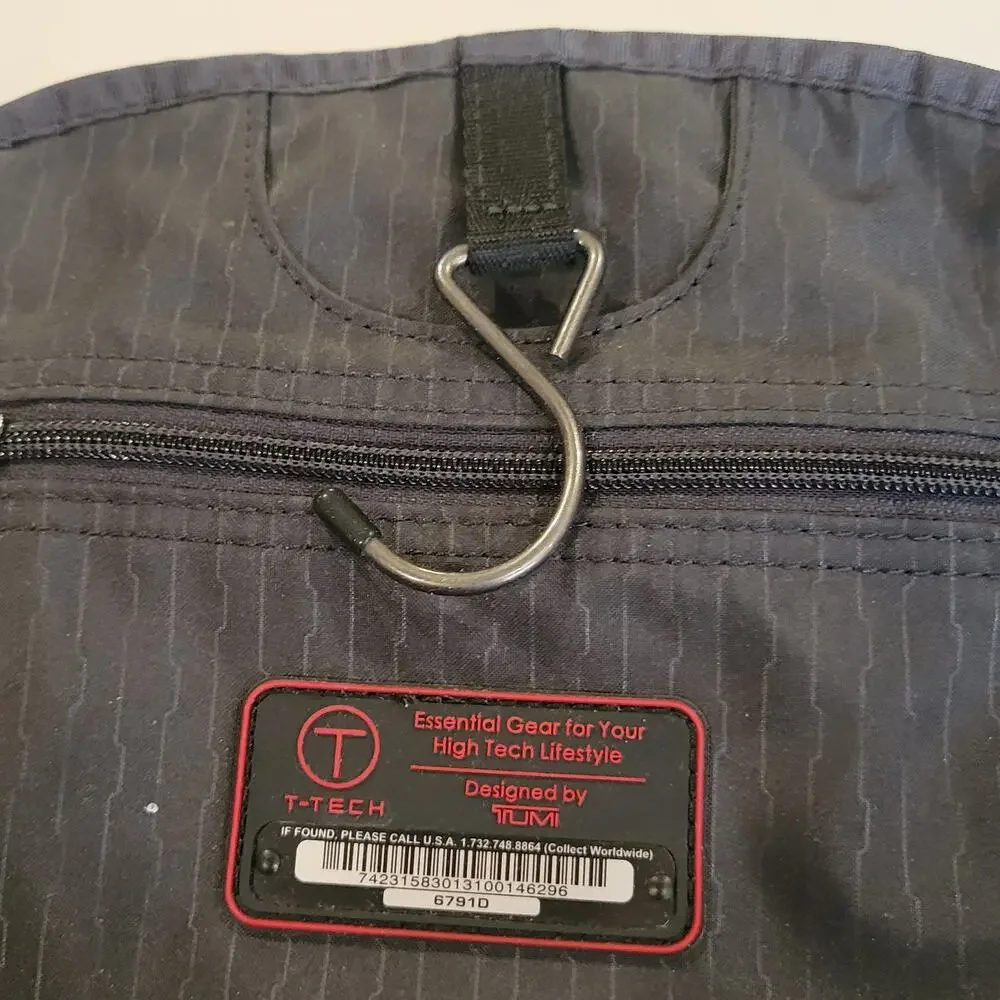 Tumi T-Tech 6791D Gray Nylon Presidio Doyle Hanging Travel Toiletry Case Kit Bag